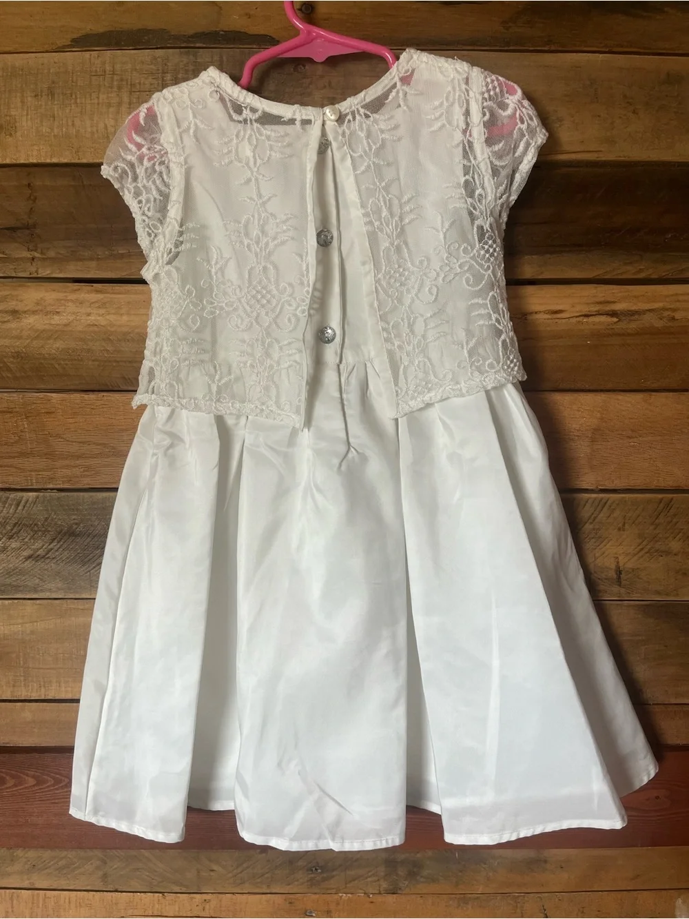 Little Girls White Lace Overlay Formal Dress Size 2-3yrs
